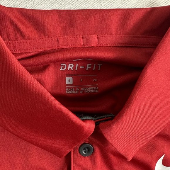 Nike Dri-Fit Chest Swoosh‎ Gym Red Golf Polo T-Shirt Size Adult Small Active - Picture 6 of 9
